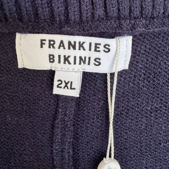 Frankies Bikinis Aimee Cloud Knit Starlight; Navy Blue White Stripe Flare Pant - Picture 7 of 10